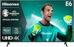 Hisense 43E6NT 108 cm (43 Inch) TV, 4K UHD Smart TV, Precision Colour, HDR, Dolby Vision, 60Hz, Triple Tuner DVB-C/S/S2/T/T2, WiFi, HDMI 2.1, Bluetooth, Alexa Built-in, Black, [2024] [Energy Class E]