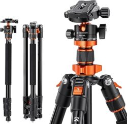 K & F Concept S210 Tripod, 200 cm, Aluminium Travel Tripod with Monopod, Camera Tripod with Ball Head and 0.64 cm (1/4 Inch) Quick Release Plate for Canon, Nikon, Sony, Olympus