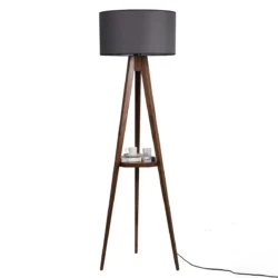 Lampadar cu masuta metal-,nuc-gri, Homs, 153 cm,40009