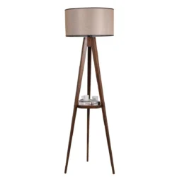 Lampadar cu masuta metal-,nuc-bej, Homs, 153 cm,40018