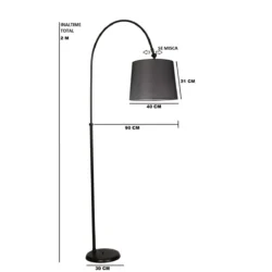 Lampadar negru, Homs,seria lx, 170 cm,40019