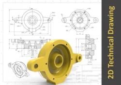 Technical drawing, illustration, line drawing, or 2d drawing